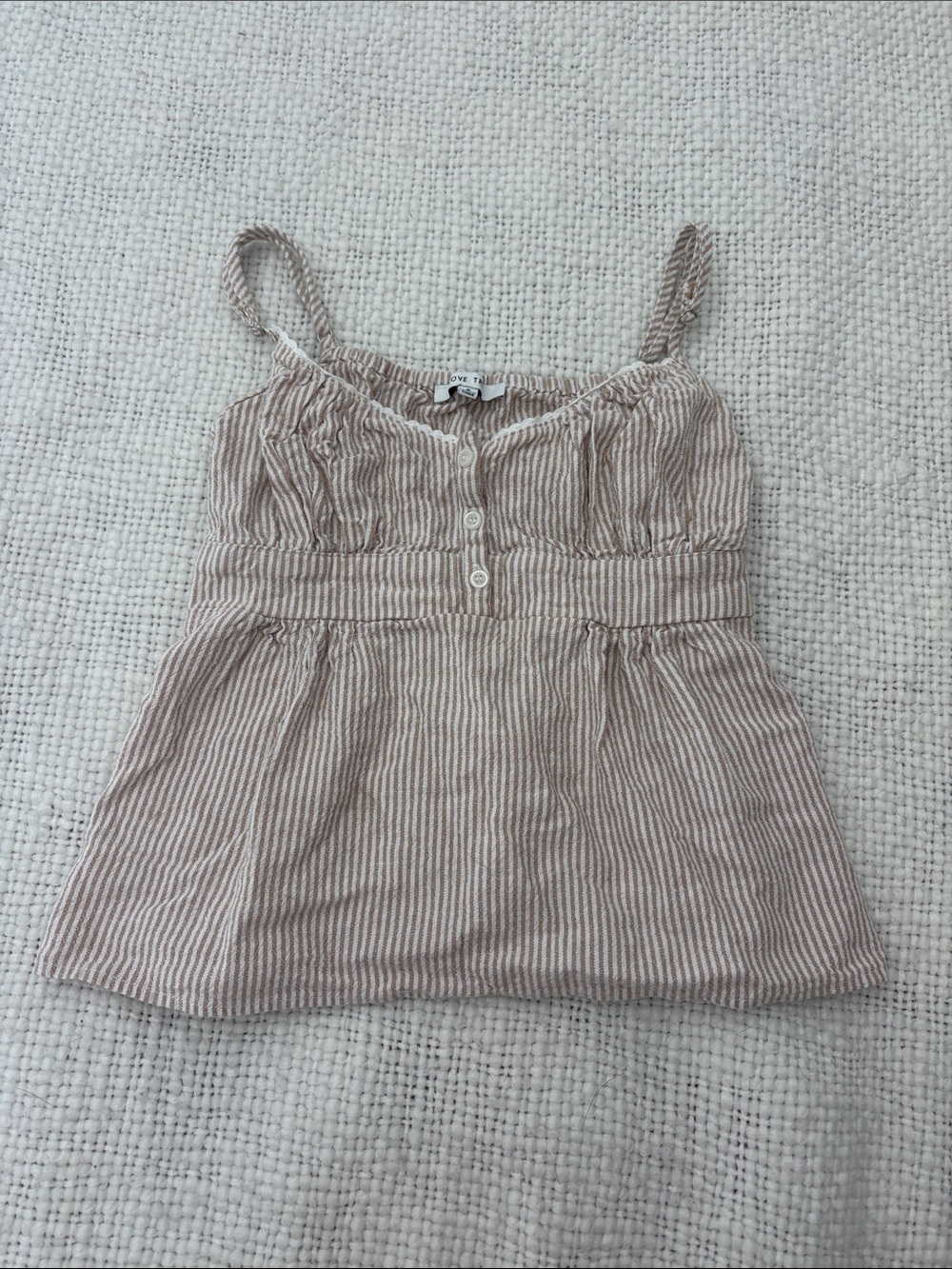Love Tree pinstripe relaxed babydoll top